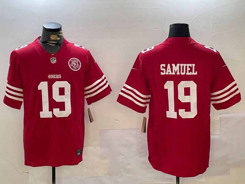 Men San Francisco 49ers #19 Samuel Red three generations 2024 Nike Limited NFL Jersey style 8->->